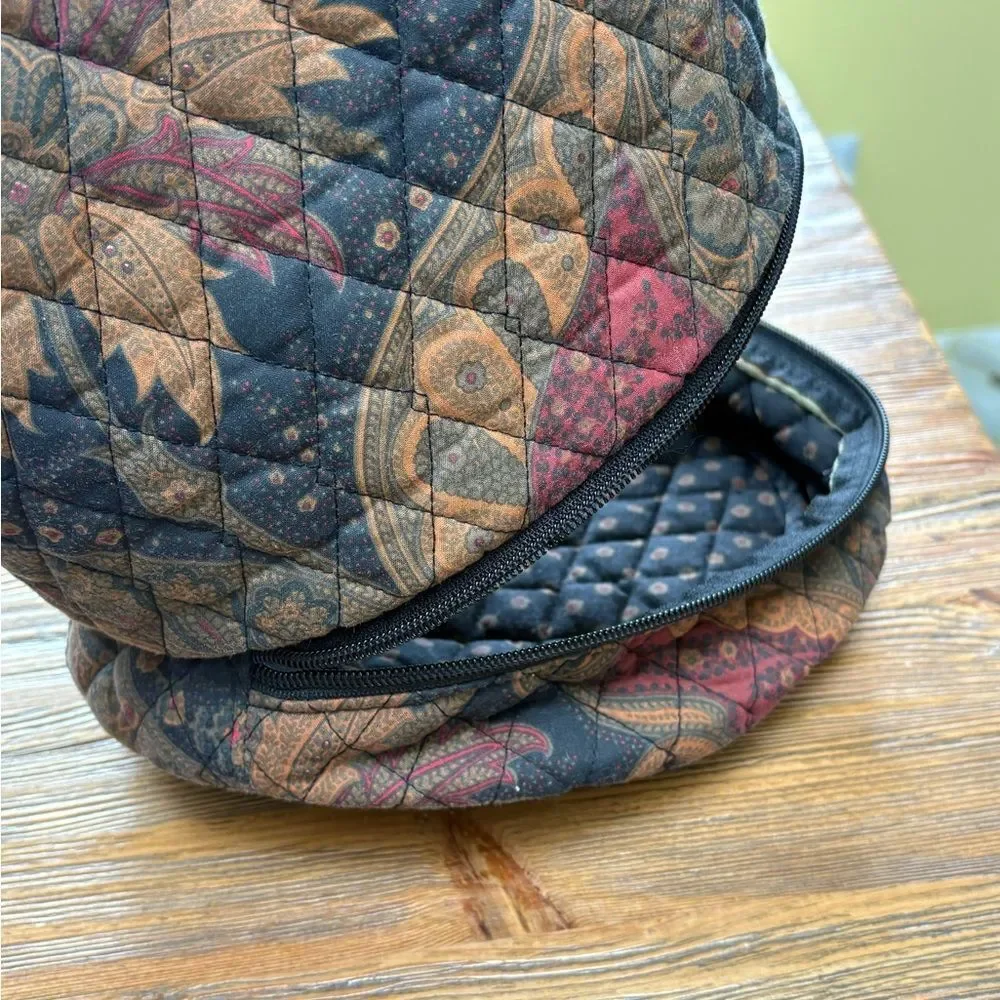 Paisley Quilted Drawstring Cosmetic Bag